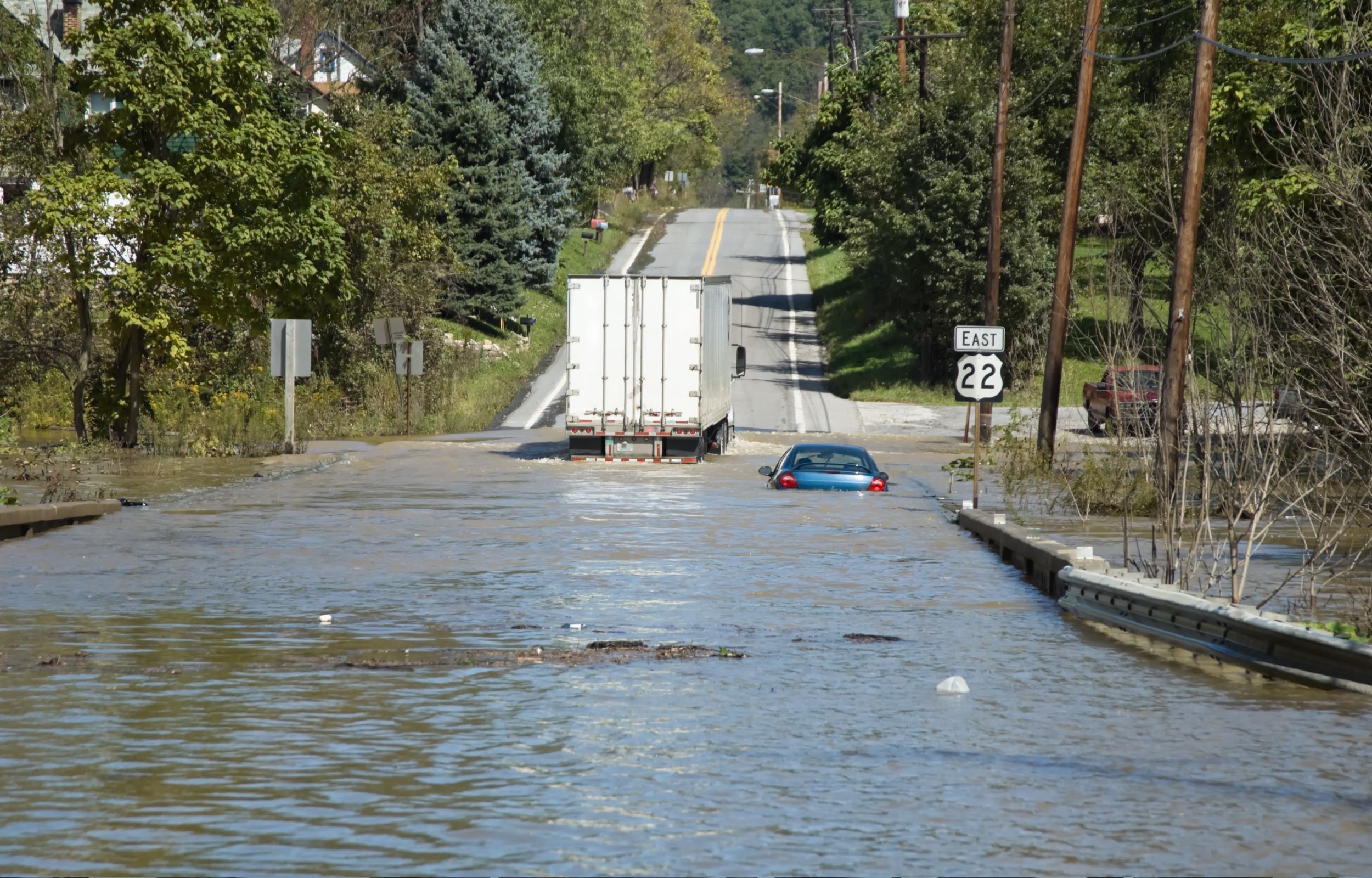 Flooded roadway